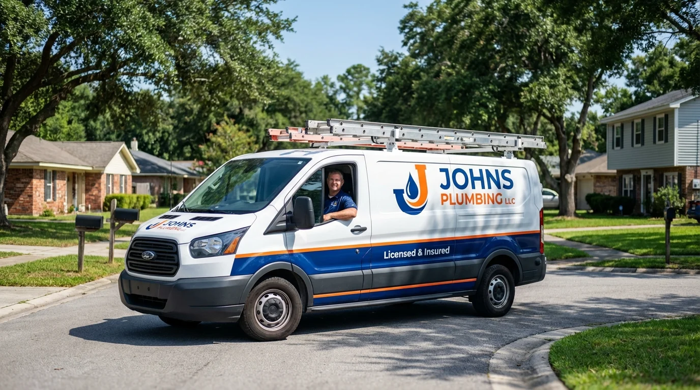 Johns Plumbing LLC service van in Haines City, FL