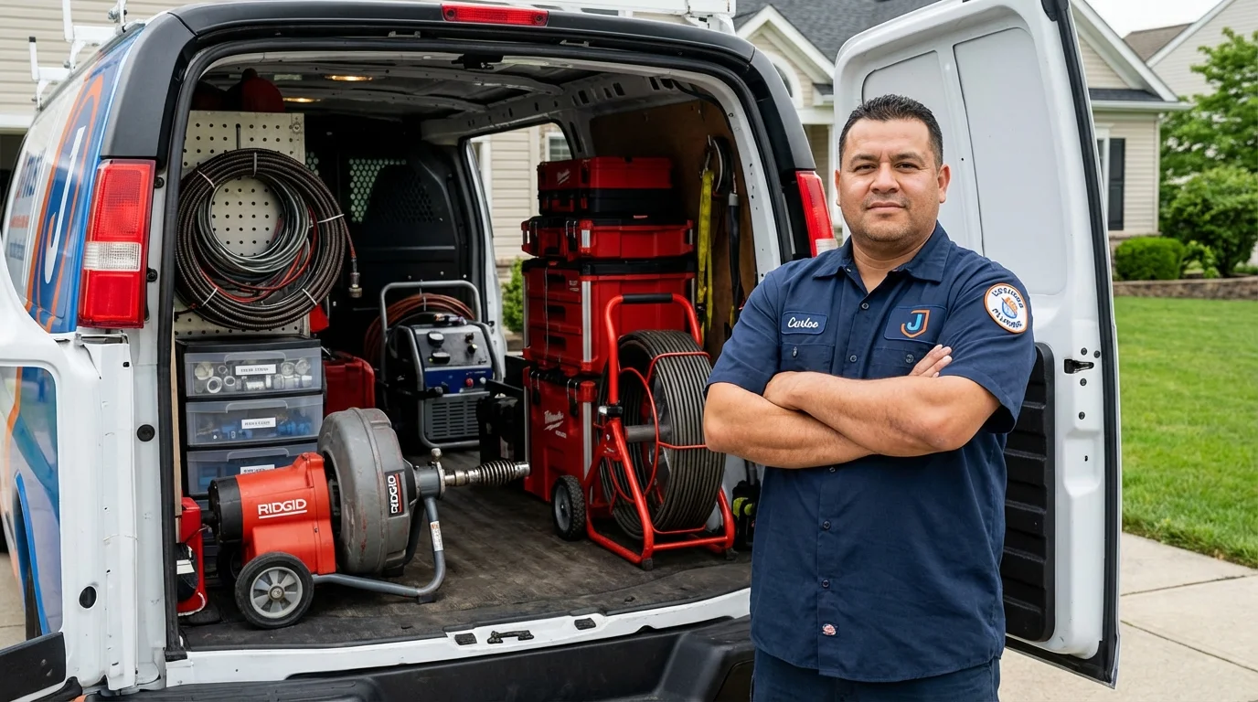 Professional drain cleaning equipment and Johns Plumbing LLC plumber in Haines City