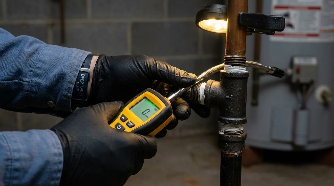 Gas leak detection with electronic sniffer by Johns Plumbing LLC in Haines City