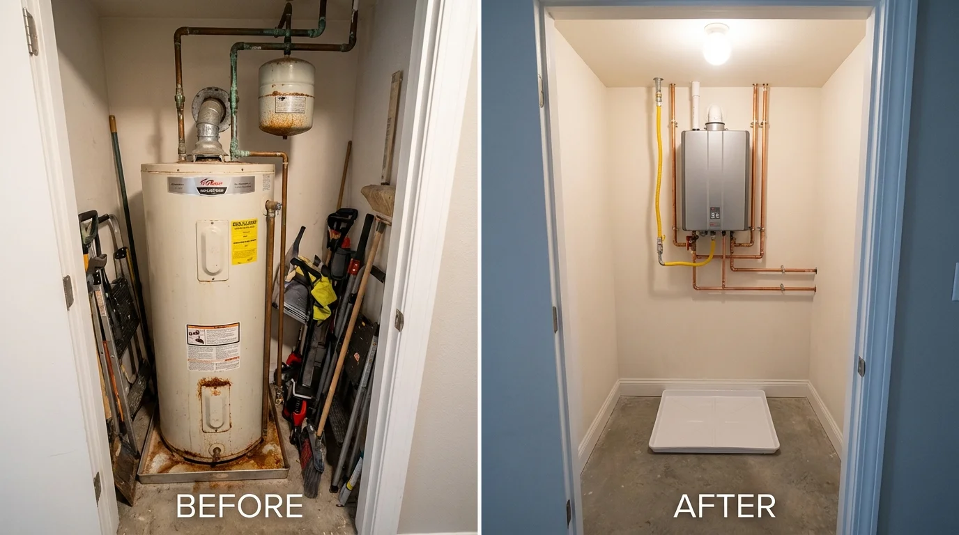 Tank water heater versus wall-mounted tankless unit comparison for Haines City, FL homeowners